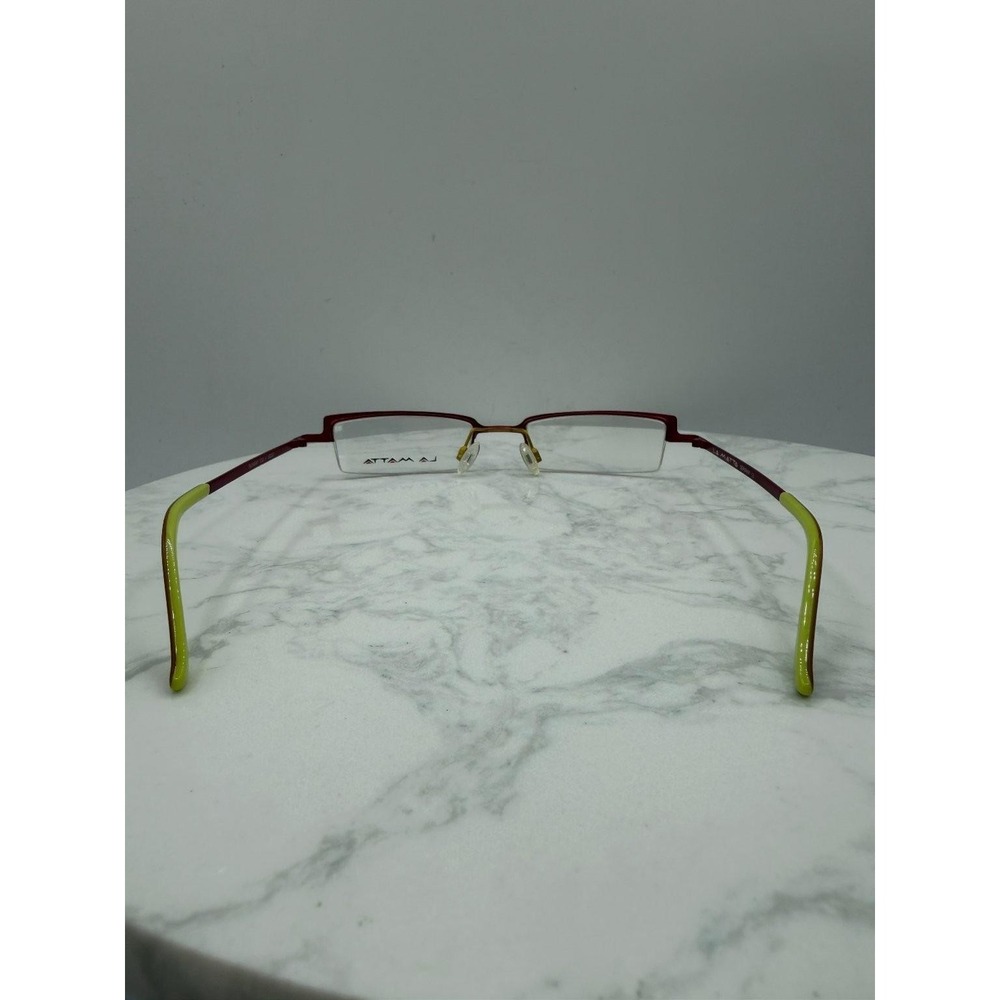 LA MATTA RUNWAY Eyeglass Frames 50-20 Half Rim Gold Red Green Germany - Picture 2 of 6